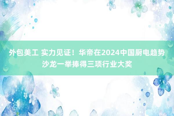 外包美工 实力见证！华帝在2024中国厨电趋势沙龙一举捧得三项行业大奖